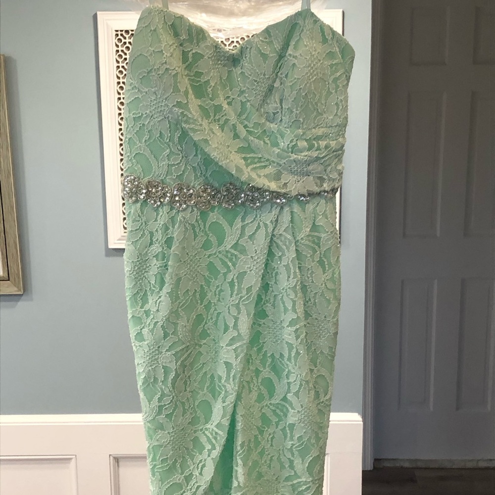 Strapless Lace Dress from David’s Bridal